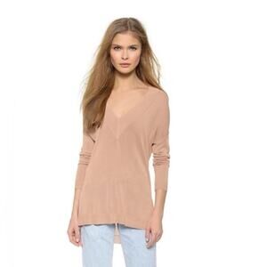 Rag & Bone Yvette V Neck Drop Shoulder Light Viscose Tunic Sweater